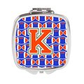 Carolines Treasures Letter K Football Green, Blue and Orange Compact Mirror CJ1083-KSCM